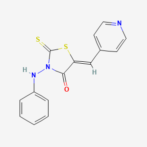 molecular formula C15H11N3OS2 B2389675 (Z)-3-(苯氨基)-5-(吡啶-4-亚甲基)-2-硫代噻唑烷-4-酮 CAS No. 488825-68-9
