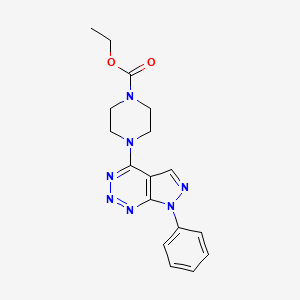 ethyl 4-(7-phenyl-7H-pyrazolo[3,4-d][1,2,3]triazin-4-yl)piperazine-1-carboxylate