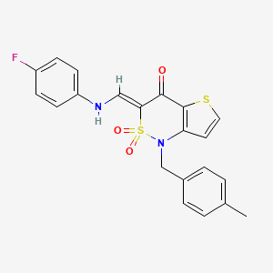 (3Z)-3-{[(4-fluorophenyl)amino]methylene}-1-(4-methylbenzyl)-1H-thieno[3,2-c][1,2]thiazin-4(3H)-one 2,2-dioxide