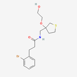 molecular formula C16H22BrNO3S B2389689 3-(2-bromophenyl)-N-((3-(2-hydroxyethoxy)tetrahydrothiophen-3-yl)methyl)propanamide CAS No. 2320887-44-1