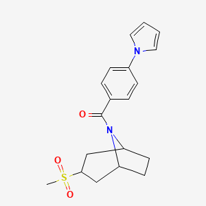 (4-(1H-pyrrol-1-yl)phenyl)((1R,5S)-3-(methylsulfonyl)-8-azabicyclo[3.2.1]octan-8-yl)methanone