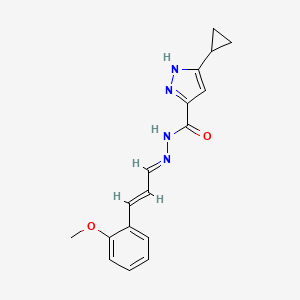 (E)-3-cyclopropyl-N'-((E)-3-(2-methoxyphenyl)allylidene)-1H-pyrazole-5-carbohydrazide