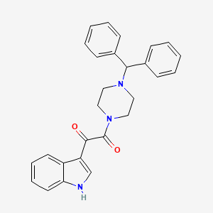 molecular formula C27H25N3O2 B2389710 1-(4-二苯甲基哌嗪-1-基)-2-(1H-吲哚-3-基)乙烷-1,2-二酮 CAS No. 852367-19-2