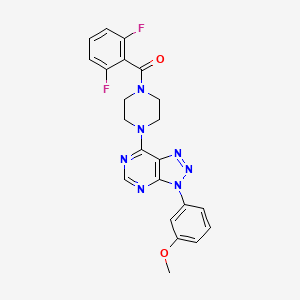 molecular formula C22H19F2N7O2 B2389712 (2,6-difluorophenyl)(4-(3-(3-methoxyphenyl)-3H-[1,2,3]triazolo[4,5-d]pyrimidin-7-yl)piperazin-1-yl)methanone CAS No. 920184-57-2