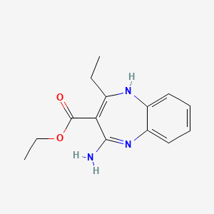 molecular formula C14H17N3O2 B2389716 4-氨基-2-乙基-1H-1,5-苯并二氮杂卓-3-羧酸乙酯 CAS No. 726153-48-6