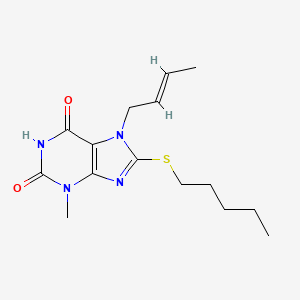 7-[(E)-but-2-enyl]-3-methyl-8-pentylsulfanylpurine-2,6-dione