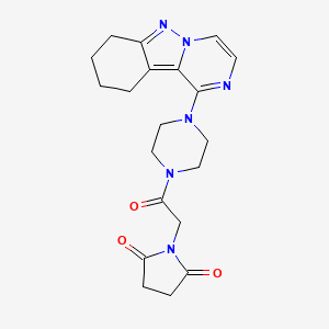 1-(2-Oxo-2-(4-(7,8,9,10-tetrahydropyrazino[1,2-b]indazol-1-yl)piperazin-1-yl)ethyl)pyrrolidine-2,5-dione