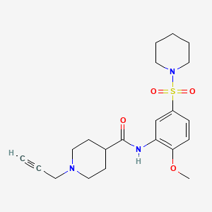 molecular formula C21H29N3O4S B2389733 N-[2-methoxy-5-(piperidine-1-sulfonyl)phenyl]-1-(prop-2-yn-1-yl)piperidine-4-carboxamide CAS No. 1241515-60-5