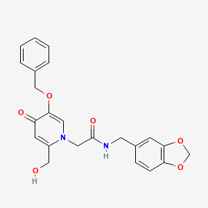 N-(benzo[d][1,3]dioxol-5-ylmethyl)-2-(5-(benzyloxy)-2-(hydroxymethyl)-4-oxopyridin-1(4H)-yl)acetamide
