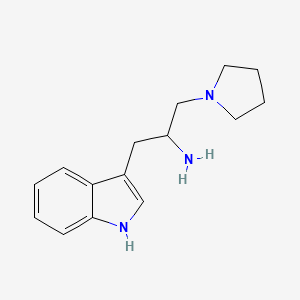 molecular formula C15H21N3 B2389735 1-(1H-Indol-3-yl)-3-pyrrolidin-1-ylpropan-2-amine CAS No. 2361635-90-5