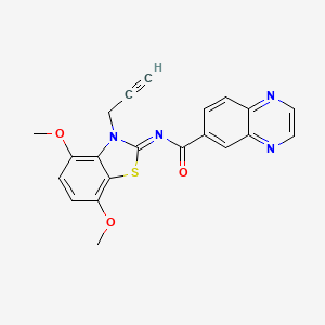 molecular formula C21H16N4O3S B2389750 (E)-N-(4,7-dimethoxy-3-(prop-2-yn-1-yl)benzo[d]thiazol-2(3H)-ylidene)quinoxaline-6-carboxamide CAS No. 1173603-89-8