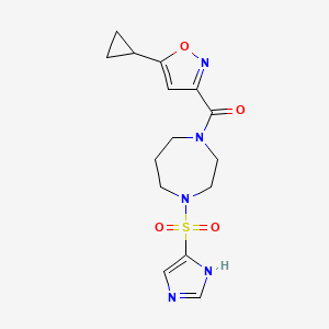 (4-((1H-imidazol-4-yl)sulfonyl)-1,4-diazepan-1-yl)(5-cyclopropylisoxazol-3-yl)methanone