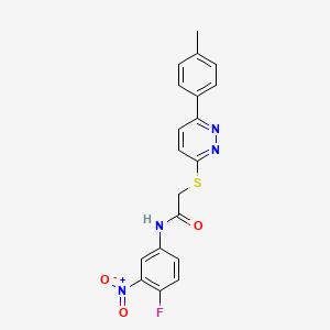 molecular formula C19H15FN4O3S B2389754 N-(4-fluoro-3-nitrophenyl)-2-((6-(p-tolyl)pyridazin-3-yl)thio)acetamide CAS No. 899968-51-5