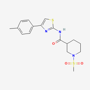 molecular formula C17H21N3O3S2 B2389759 1-(methylsulfonyl)-N-(4-(p-tolyl)thiazol-2-yl)piperidine-3-carboxamide CAS No. 1060164-83-1