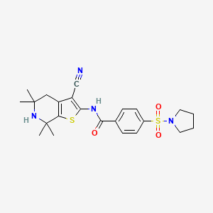 N-(3-cyano-5,5,7,7-tetramethyl-4,5,6,7-tetrahydrothieno[2,3-c]pyridin-2-yl)-4-(pyrrolidin-1-ylsulfonyl)benzamide