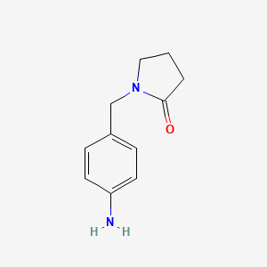 molecular formula C11H14N2O B2389771 1-[(4-Aminophenyl)methyl]pyrrolidin-2-one CAS No. 245546-82-1