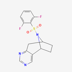 molecular formula C15H13F2N3O2S B2389772 (5R,8S)-10-((2,6-difluorophenyl)sulfonyl)-6,7,8,9-tetrahydro-5H-5,8-epiminocyclohepta[d]pyrimidine CAS No. 1903109-23-8