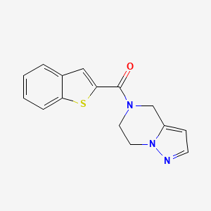 molecular formula C15H13N3OS B2389776 benzo[b]thiophen-2-yl(6,7-dihydropyrazolo[1,5-a]pyrazin-5(4H)-yl)methanone CAS No. 2034237-76-6