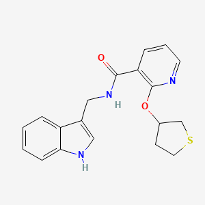 molecular formula C19H19N3O2S B2389782 N-((1H-indol-3-yl)methyl)-2-((tetrahydrothiophen-3-yl)oxy)nicotinamide CAS No. 2034390-82-2