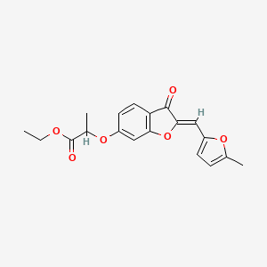 (Z)-ethyl 2-((2-((5-methylfuran-2-yl)methylene)-3-oxo-2,3-dihydrobenzofuran-6-yl)oxy)propanoate