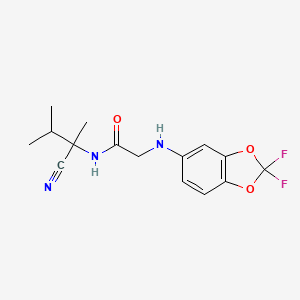 molecular formula C15H17F2N3O3 B2389797 N-(1-cyano-1,2-dimethylpropyl)-2-[(2,2-difluoro-2H-1,3-benzodioxol-5-yl)amino]acetamide CAS No. 1211102-98-5