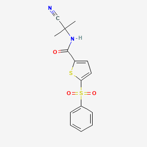 molecular formula C15H14N2O3S2 B2389802 5-(benzenesulfonyl)-N-(1-cyano-1-methylethyl)thiophene-2-carboxamide CAS No. 1427968-27-1