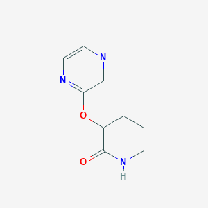 molecular formula C9H11N3O2 B2389803 3-(Pyrazin-2-yloxy)piperidin-2-one CAS No. 2198987-15-2