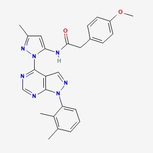 molecular formula C26H25N7O2 B2389806 N-(1-(1-(2,3-dimethylphenyl)-1H-pyrazolo[3,4-d]pyrimidin-4-yl)-3-methyl-1H-pyrazol-5-yl)-2-(4-methoxyphenyl)acetamide CAS No. 1006275-47-3
