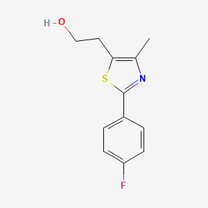 molecular formula C12H12FNOS B2389819 2-[2-(4-Fluorophenyl)-4-methyl-1,3-thiazol-5-yl]ethan-1-ol CAS No. 1226244-70-7