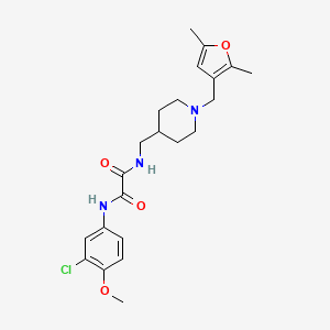 molecular formula C22H28ClN3O4 B2389821 N1-(3-chloro-4-methoxyphenyl)-N2-((1-((2,5-dimethylfuran-3-yl)methyl)piperidin-4-yl)methyl)oxalamide CAS No. 1234789-14-0