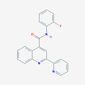 molecular formula C21H14FN3O B2389829 N-(2-氟苯基)-2-(吡啶-2-基)喹啉-4-甲酰胺 CAS No. 951900-66-6