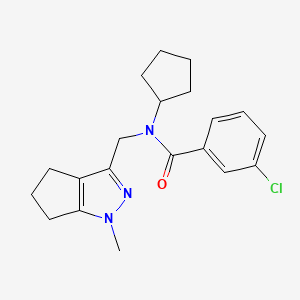 3-chloro-N-cyclopentyl-N-((1-methyl-1,4,5,6-tetrahydrocyclopenta[c]pyrazol-3-yl)methyl)benzamide