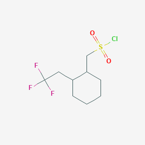 molecular formula C9H14ClF3O2S B2389841 [2-(2,2,2-Trifluoroethyl)cyclohexyl]methanesulfonyl chloride CAS No. 2580217-92-9