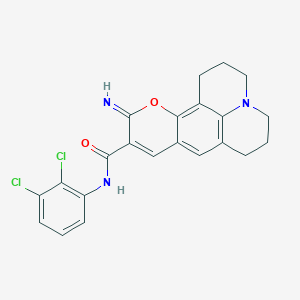 N-(2,3-dichlorophenyl)-4-imino-3-oxa-13-azatetracyclo[7.7.1.0^{2,7}.0^{13,17}]heptadeca-1,5,7,9(17)-tetraene-5-carboxamide