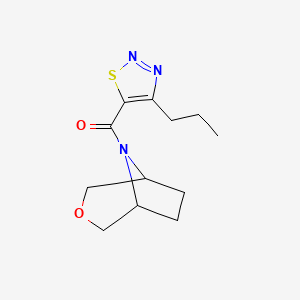 molecular formula C12H17N3O2S B2389854 (1R,5S)-3-oxa-8-azabicyclo[3.2.1]octan-8-yl(4-propyl-1,2,3-thiadiazol-5-yl)methanone CAS No. 1396872-63-1