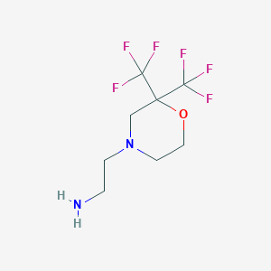 molecular formula C8H12F6N2O B2389858 2-[2,2-Bis(trifluoromethyl)morpholin-4-yl]ethanamine CAS No. 2243511-97-7