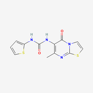 molecular formula C12H10N4O2S2 B2389861 1-(7-甲基-5-氧代-5H-噻唑并[3,2-a]嘧啶-6-基)-3-(噻吩-2-基)脲 CAS No. 1060353-77-6