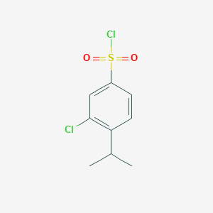molecular formula C9H10Cl2O2S B2389866 3-Chloro-4-propan-2-ylbenzenesulfonyl chloride CAS No. 1783357-34-5