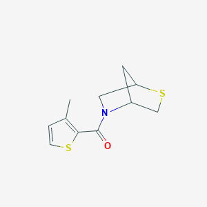 molecular formula C11H13NOS2 B2389868 2-Thia-5-azabicyclo[2.2.1]heptan-5-yl(3-methylthiophen-2-yl)methanone CAS No. 2034285-30-6