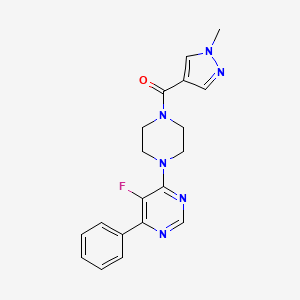 [4-(5-Fluoro-6-phenylpyrimidin-4-yl)piperazin-1-yl]-(1-methylpyrazol-4-yl)methanone