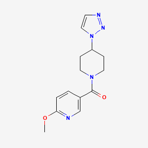 (4-(1H-1,2,3-triazol-1-yl)piperidin-1-yl)(6-methoxypyridin-3-yl)methanone