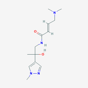 (E)-4-(Dimethylamino)-N-[2-hydroxy-2-(1-methylpyrazol-4-yl)propyl]but-2-enamide