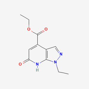 molecular formula C11H13N3O3 B2389897 ethyl 1-ethyl-6-oxo-6,7-dihydro-1H-pyrazolo[3,4-b]pyridine-4-carboxylate CAS No. 1160246-35-4