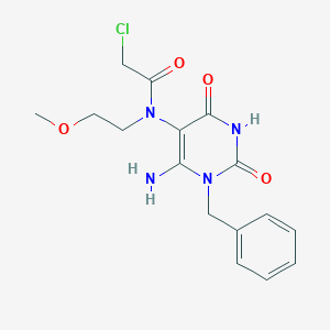 N-(6-amino-1-benzyl-2,4-dioxo-1,2,3,4-tetrahydropyrimidin-5-yl)-2-chloro-N-(2-methoxyethyl)acetamide