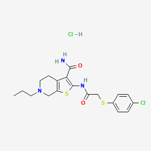 2-(2-((4-Chlorophenyl)thio)acetamido)-6-propyl-4,5,6,7-tetrahydrothieno[2,3-c]pyridine-3-carboxamide hydrochloride