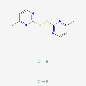 molecular formula C10H12Cl2N4S2 B2389915 4-Methyl-2-[(4-methylpyrimidin-2-yl)disulfanyl]pyrimidine dihydrochloride CAS No. 1461705-83-8