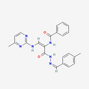 N-{1-({2-[(4-methylphenyl)methylene]hydrazino}carbonyl)-2-[(4-methyl-2-pyrimidinyl)amino]vinyl}benzenecarboxamide