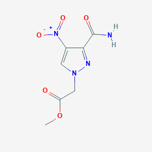 molecular formula C7H8N4O5 B2389931 Methyl 2-(3-carbamoyl-4-nitro-1H-pyrazol-1-yl)acetate CAS No. 1823403-18-4