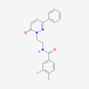 molecular formula C21H21N3O2 B2389934 3,4-dimethyl-N-(2-(6-oxo-3-phenylpyridazin-1(6H)-yl)ethyl)benzamide CAS No. 921872-64-2
