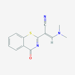 molecular formula C13H11N3OS B2389936 3-(dimethylamino)-2-(4-oxo-4H-1,3-benzothiazin-2-yl)acrylonitrile CAS No. 320424-67-7